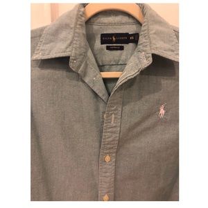 Ralph Lauren Custom Fit Oxford Teal Button-down XS